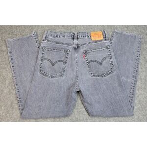 Levis Jeans Womens 29 Gray Denim Raw Hem Casual Wedgie Straight Leg Button Fly